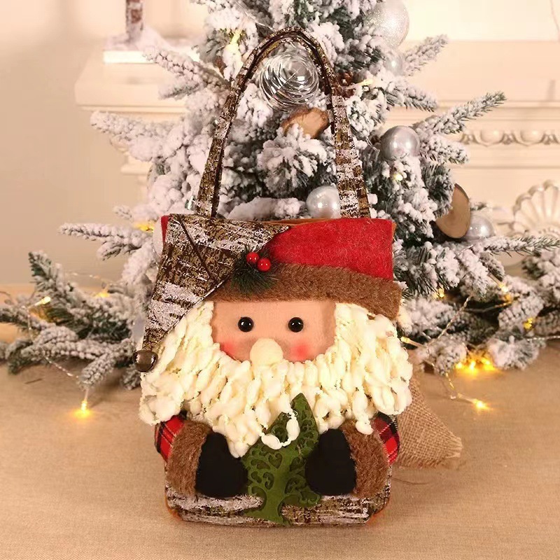 Christmas decoration supplies, elderly snowman, deer figurine, candy bag, Christmas gift bag, handbag, gift bag — image 4