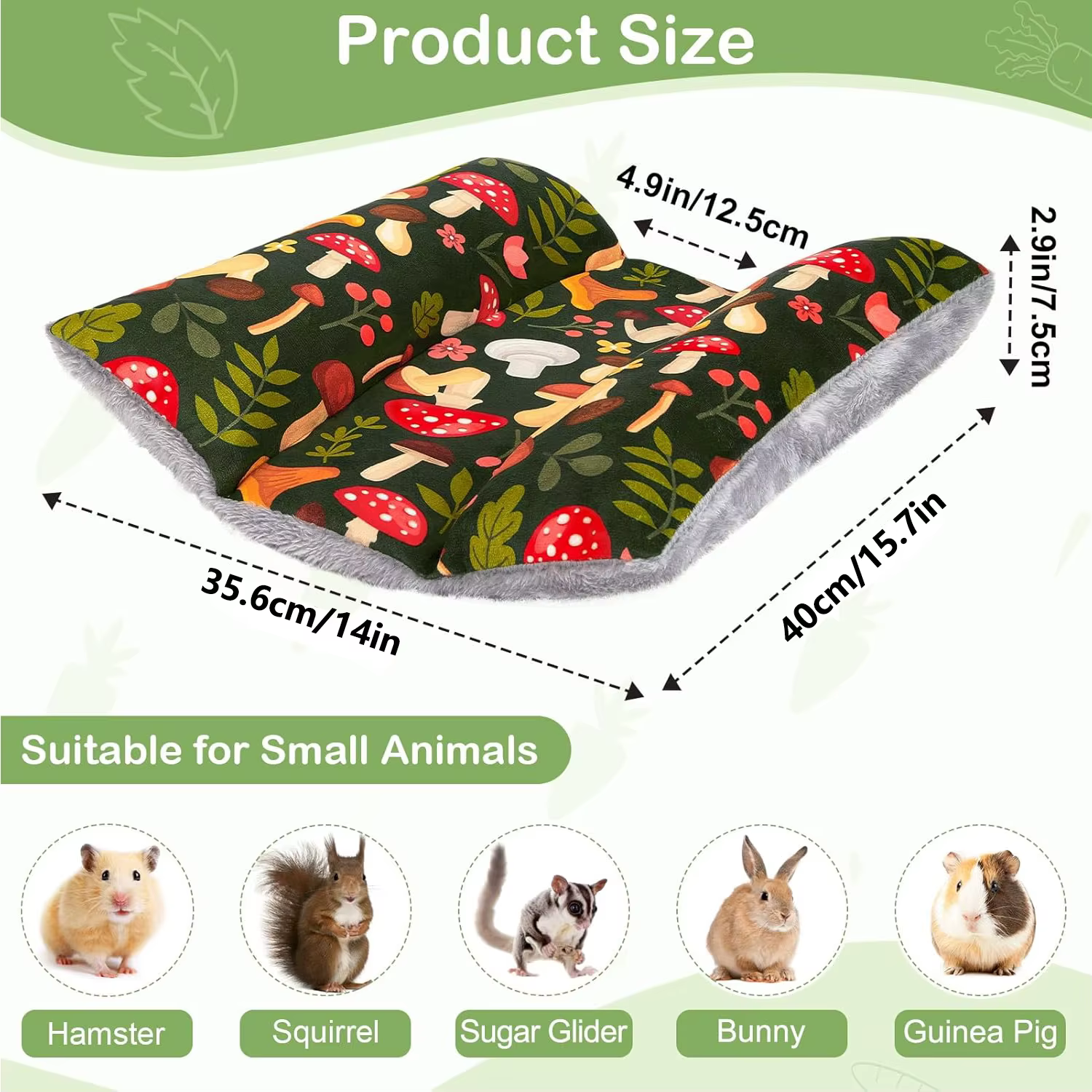 Manta de Cama para Conejos Espesa y Suave Colchón de Pecho Lavable para Conejo Doble-Facial Plush para Pequeños Animales Acoledoras — imagen 2