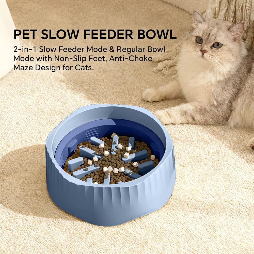 Comedero Lento para Gatos 2 en 1 Grande de Plástico, Modo Rápido y Lento Intercambiable — imagen 9