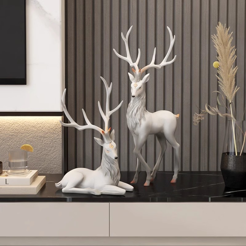 Elk ornaments foyer home decor creative furnishings TV wine cabinet decorations housewarming gifts — image 2