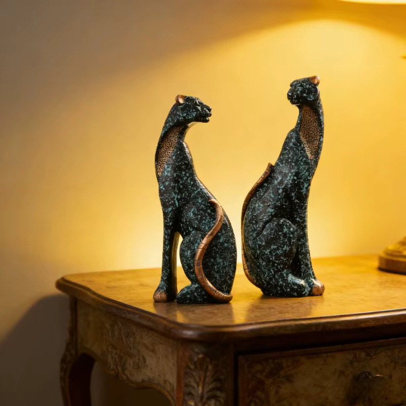 Estatua de León y Tigre en Resina para Decoración de Hogar, Escultura Moderna para Salón, Comedor o Estudio — imagen 6