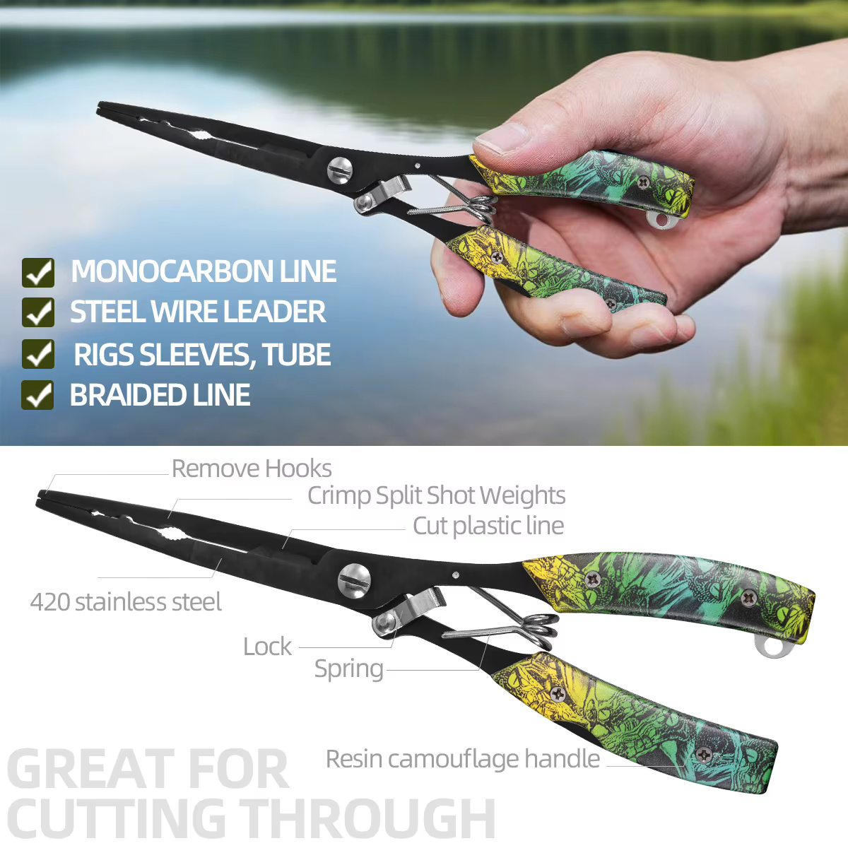 Multifunctional Fishing Accessories: Stainless Steel Fishing Pliers, Seawater-Resistant, Outdoor Fishing Tools, Men's Gifts — imagen 4