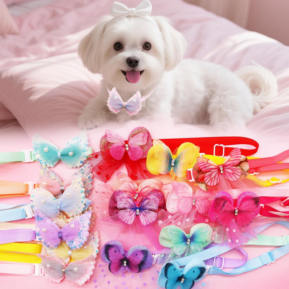 20 Piezas de Collares Lindos para Perros, Accesorio de Aseo para Cachorros y Gatos de Raza Pequeña — imagen 7