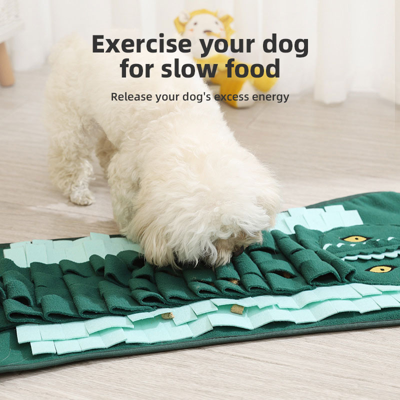 New Lion Crocodile Dog Sniff Pad Creative Choke Prevention Training Pet Slow Food Pad Game Blanket With Ring Paper — image 4
