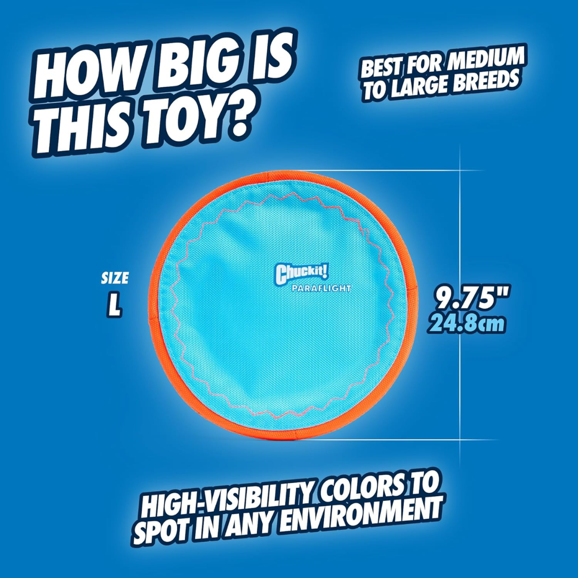 Disco Volador Paraflight para Perros: Juguete de Nylon Durable con Borde de Goma Suave para Perros Medianos y Grandes — imagen 3