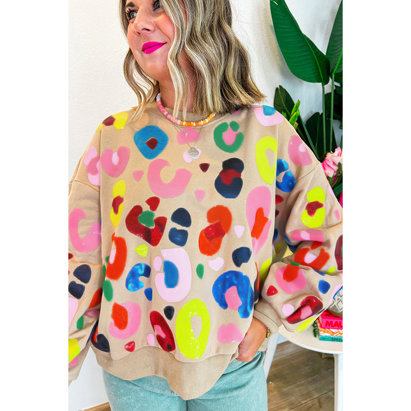 Sudadera con Manga Crew de Punto Leopardo de Invierno — imagen 9