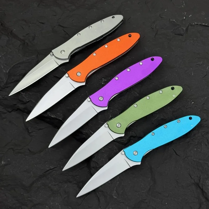 KS Leek 1660 Aluminum Folding Knife with 8Cr13Mov Blade Window Breaker Self-defense and Protection Tool Outdoor Fishing Knife — image 1
