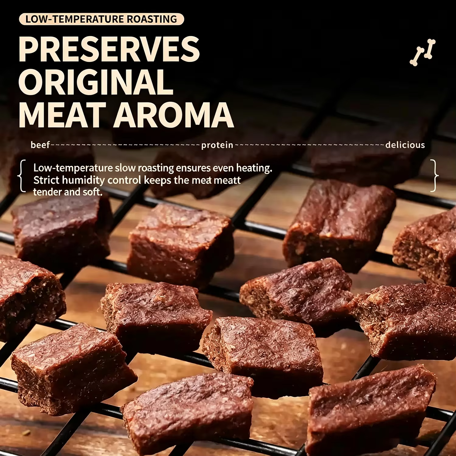 Cecina de Res para Perros, Envolturas de Proteína Cruda de Calidad Premium para Perros, Premios de Entrenamiento en Bocados y Aderezo para Comida, Apto para Gatos — imagen 2