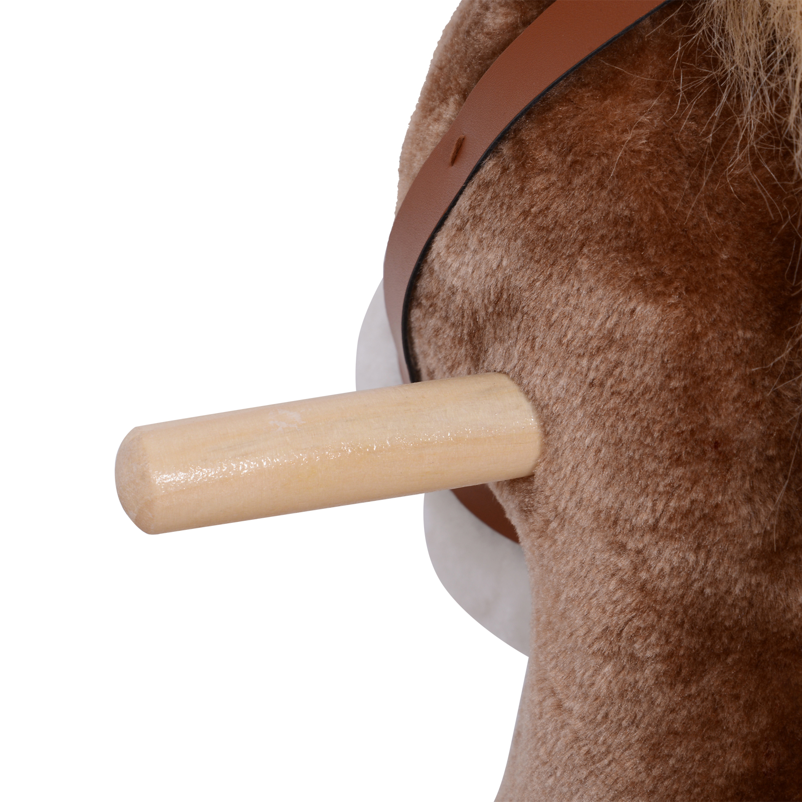 Kids Rocking Horse with Soft Plush Body, Wooden Base & Handle Grip for Years 3+ — image 6