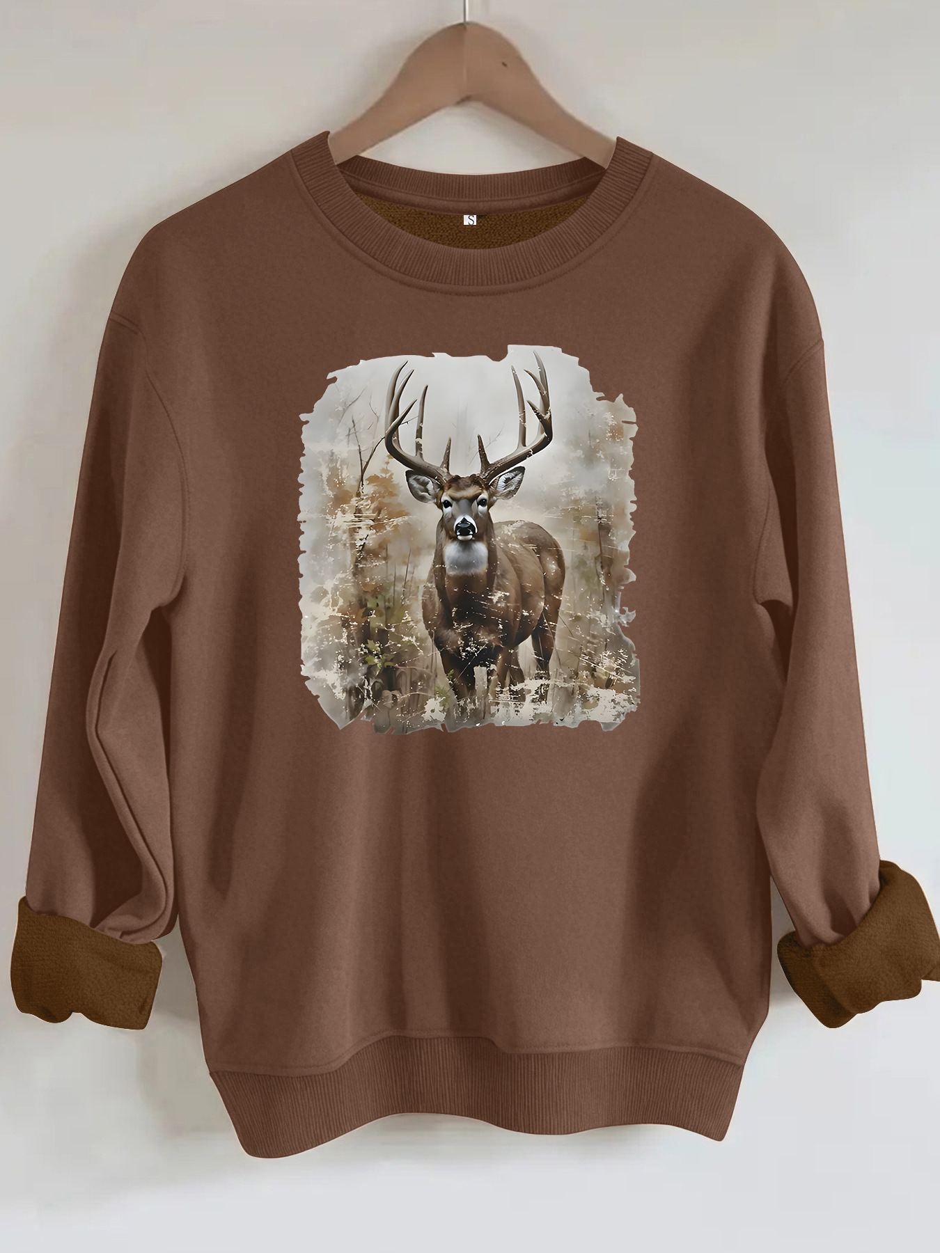 Deer print loose hoodie — image 13