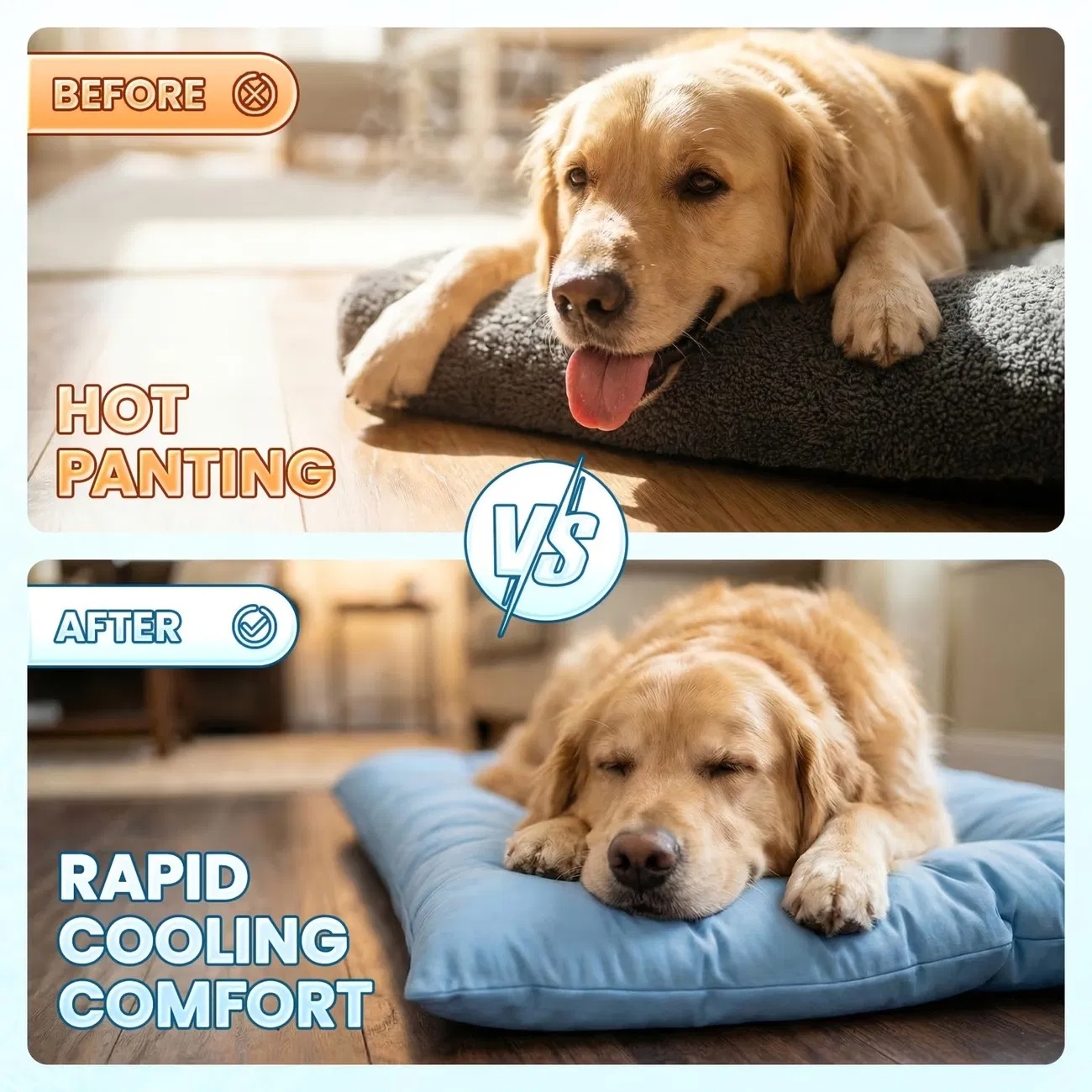 Extra-Large Cooling Dog Sofa Bed, Ultra-Soft Plush Pet Mat With 8 Compartments And Non-Slip Bottom, Thick Polyester Dog Bed For Large Dogs — image 4