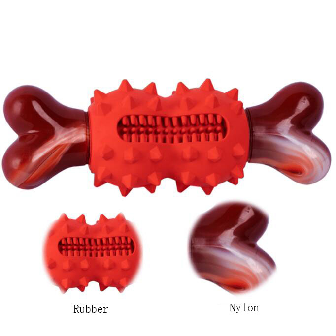 Pet Chewing Teeth Cleaning Teeth Bite Resistant Rubber Nylon Bone Pet Toy — image 3