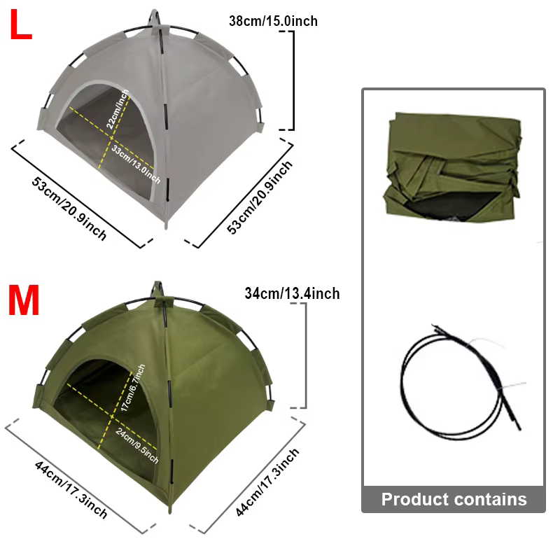Pet Tent for Puppies and Kittens, Indoor Outdoor Camping, Picnic, Grass Outing, Cozy Cabin, Lightweight Portable — image 2