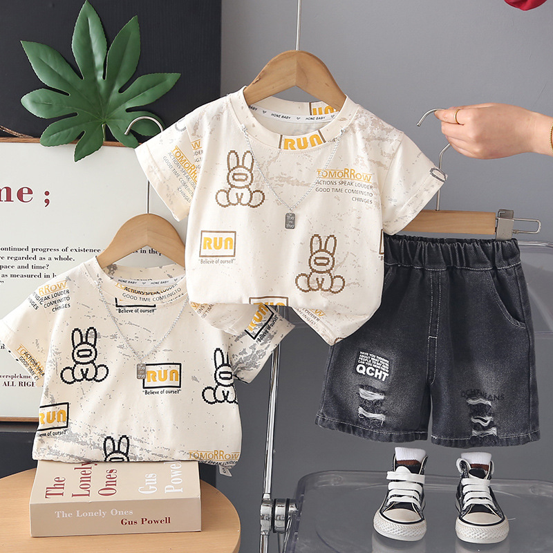 Conjunto de verano casual para bebés con diseño de conejo — imagen 1