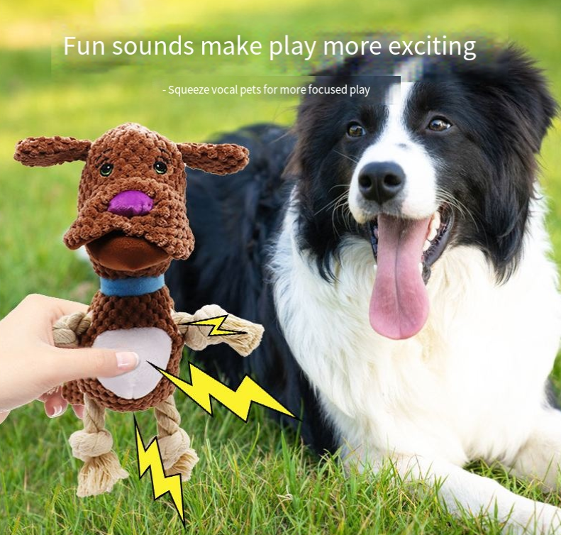 Juguete de Peluche para Perro con Voz que Alivia el Aburrimiento de Golden Retriever, Interactivo, Limpieza de Dientes, Masticación, Tamaño Mediano — imagen 5