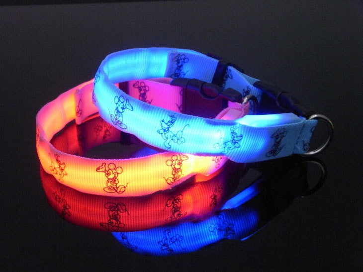 Small Dog Pet Traction Dog Collar Led Luminous Collar Than Bear Teddy Dog Cute Luminous Pet Collar — image 3