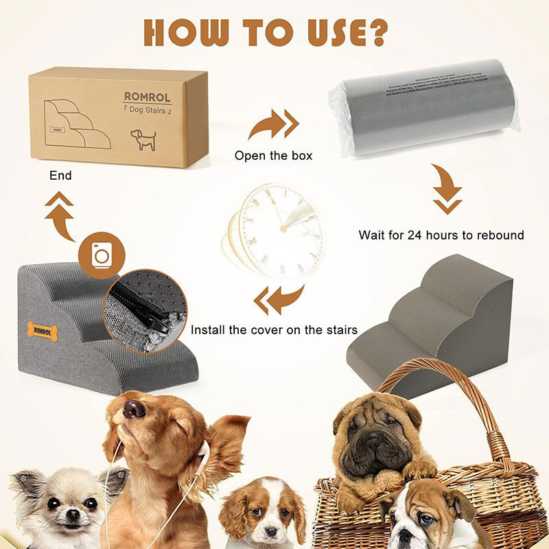 Escalera de Perro con Manija de Hueso – Acceso Seguro para Canes Mayores, Sofás y Camas, Protección Articular — imagen 6