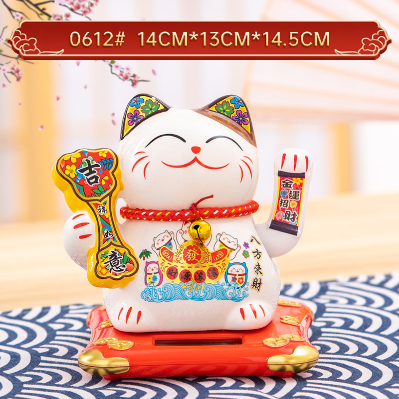 Gato de suerte chino decorativo que puede mover la mano anualidad regalo para coches pequeños adornos artesanías — imagen 5