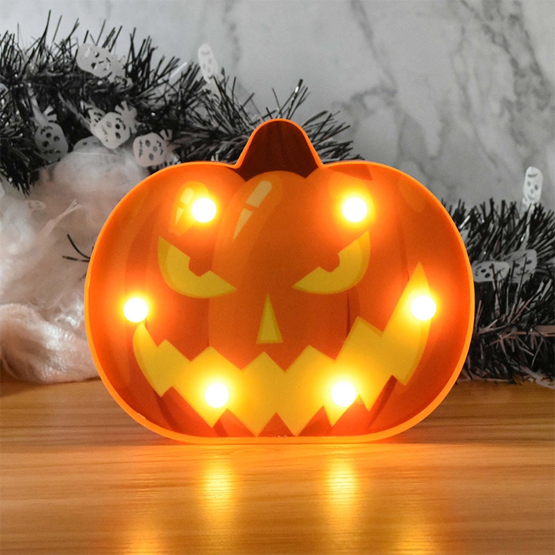 Halloween LED Lights Horror Pumpkin Ghost Bat Spider Night Lights Ornament Halloween Party Props Home Bar Table Lamp Decorations — image 7