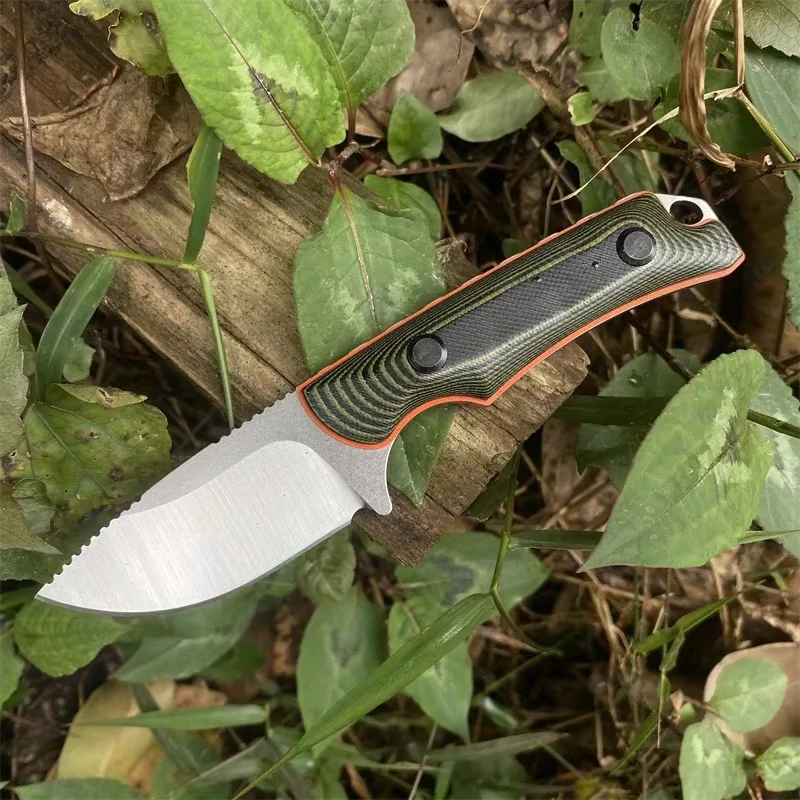 BM 15017 Two-tone G10 Handle 8Cr13Mov Blade Fixed Blade Straight Knife Outdoor Hunting Self-defense EDC with Sheath Knives — image 3
