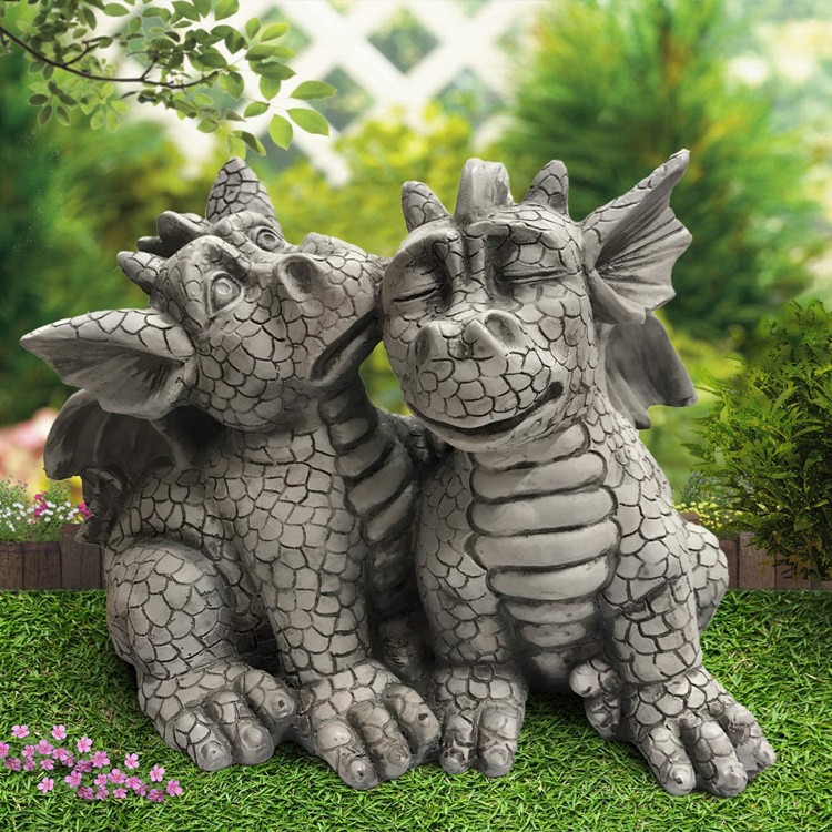 Solar powered dragon sculpture resin animal ornaments — image 7