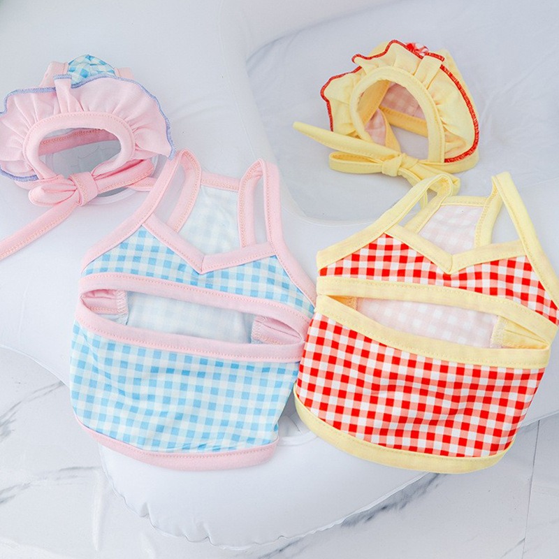 Traje de natación para mascotas con forma de gato, ropa interior de natación con gorro de baño en un solo pieza con sujetador y vestido para perros — imagen 7