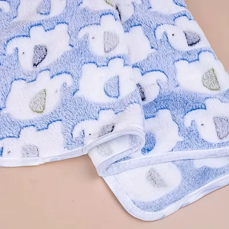 Manta suave y acogedora de elefante dibujado para perros y gatos - Almohadilla de lana para cachorros y gatitos tamaño universal regalo de Navidad — imagen 4