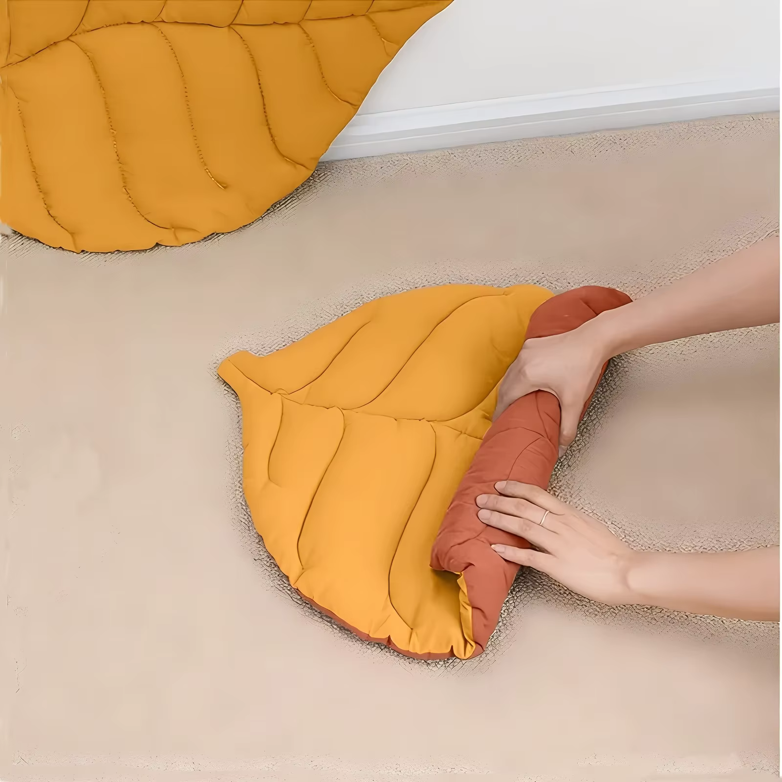 Cat Bed Mats Soft Cotton Leaf Shaped Kitten Cat Puppy Dog Bed Mat Sleep Blanket Home Pets Double Sided Pad Floor Rugs Washable — image 2