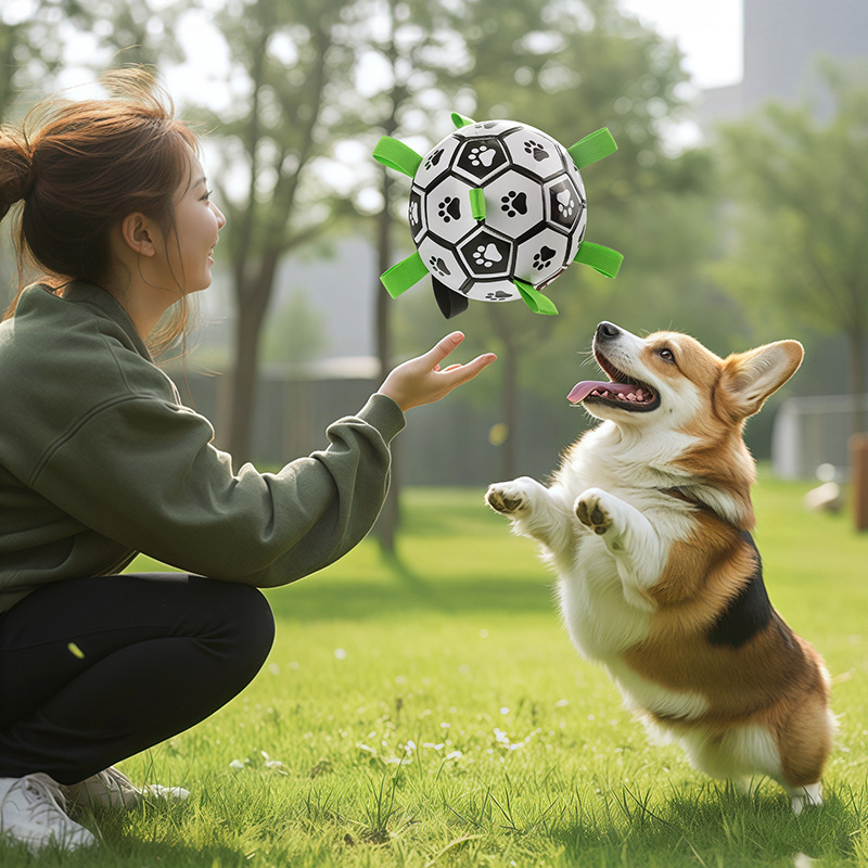 Pelota de Juguete para Perros para Limpieza de Dientes y Chupado Duradero - Pelota Fútbol para Actividades al Aire Libre — imagen 2