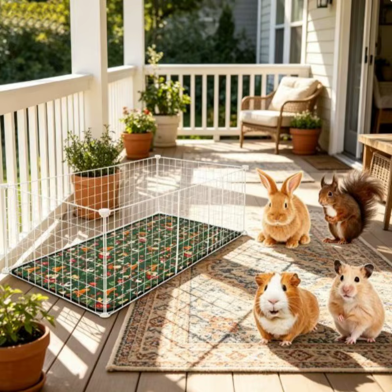 Reusable Washable Small Animal Cage Liner, Non‑Slip Pee Pad Bedding Mat to Prevent Bumblefoot for Rabbit Bunny Hamster Guinea — image 3