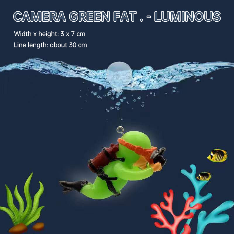 Fish Tank Aquarium Landscaping Decorations Small Decorations Blue Fat Diver Submerged Floating Diver — image 7