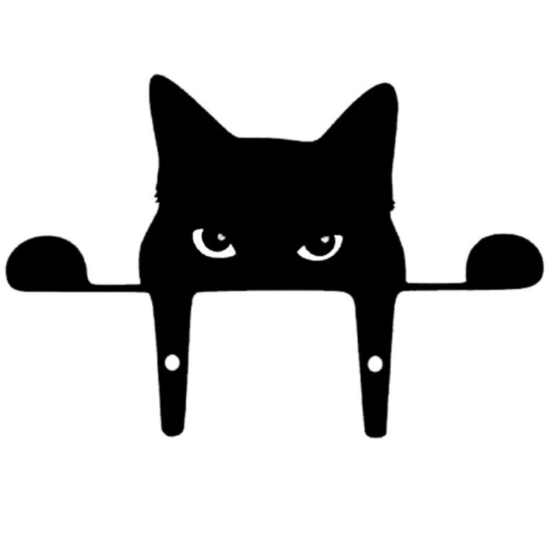 Elegante Escultura de Metal Negro con Gato Mirando en Silueta: Decoración para Jardín y Patio — imagen 5