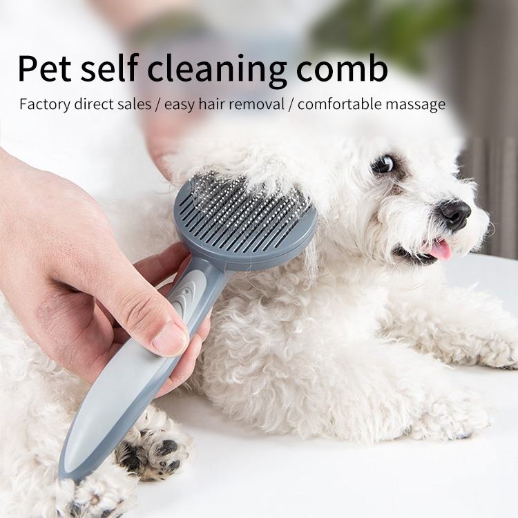Cepillo de Pelo para Mascotas Auto-Limpiable - Cepillo de Gato y Perro con Púas de Aguja para Eliminar Pelos Flotantes — imagen 3