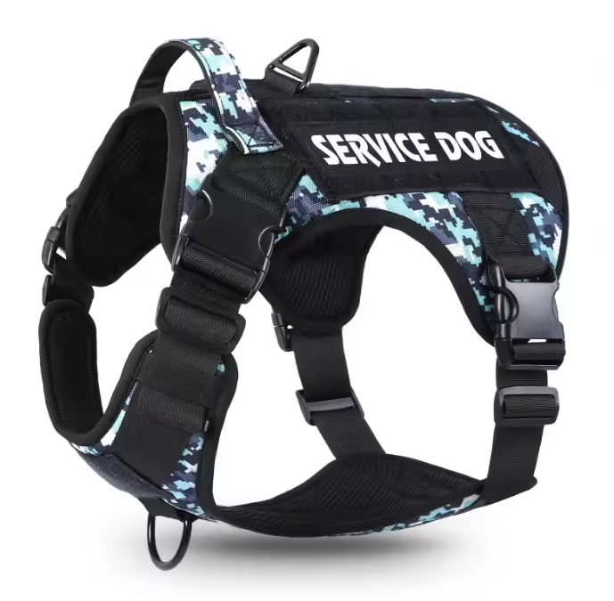 Vestido de Táctico para Perros Servicio - Arnesón Reflejo Ajustable con Corchete Metálico para Caminatas y Entrenamiento — imagen 5