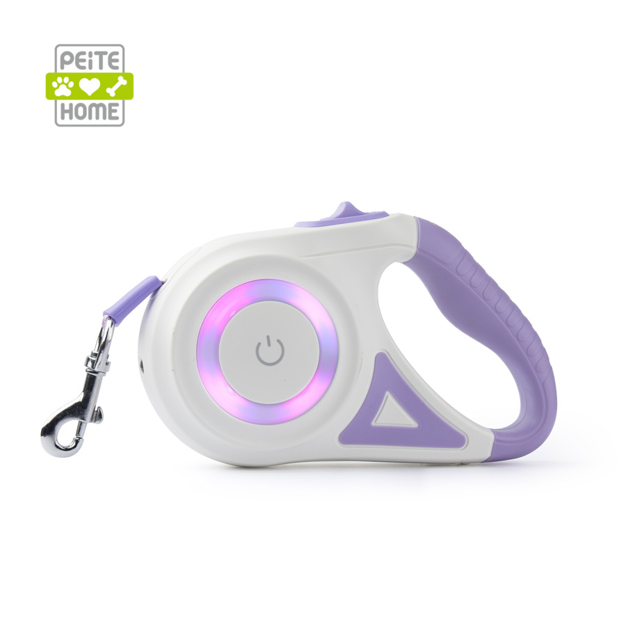 Correa Retráctil Automática para Perro de 3m/5m con Interruptor Táctil, Luz LED de Colores, Correa para Mascotas — imagen 2
