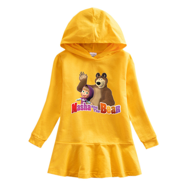 Girls hooded sweatshirt dress Martha and bear — image 3