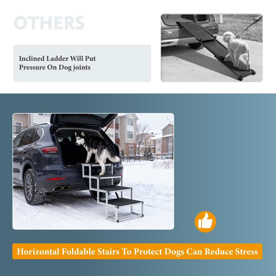 Foldable Dog Ramp For Cars, SUVs, Trucks, Portable Pet Dog Stairs For Large Dogs With Non-Slip Surface Reinforced Design, Lightweight Yet Sturdy Supports Up To 250lbs — imagen 9