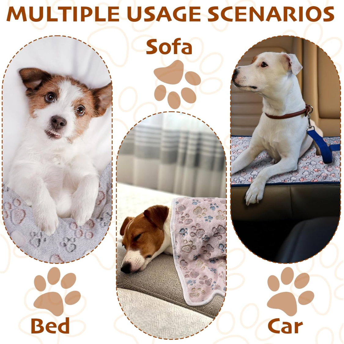 3 Mantas Esponjosas de Vellón Premium, Suaves Mantas para Mascotas, Frazada de Franela para Gatos, Perros y Cachorros — imagen 2