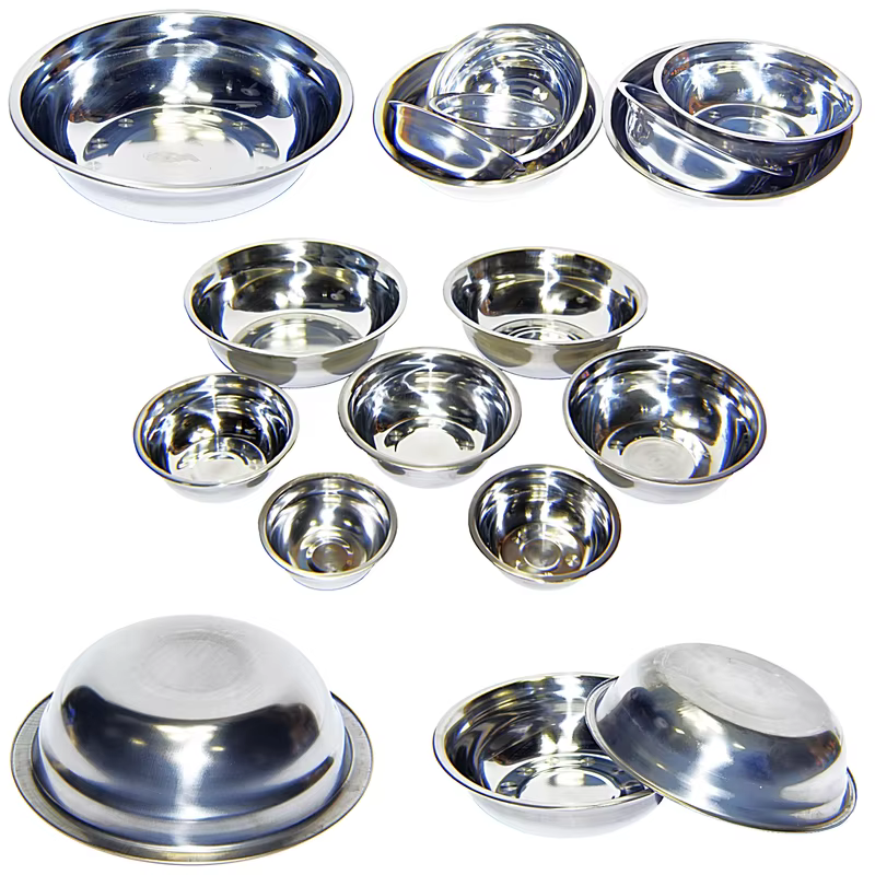 Set of 2 Dog Cat Pet Bowl Dish Metal STAINLESS STEEL New L XL XXL M S XS XXS — image 2