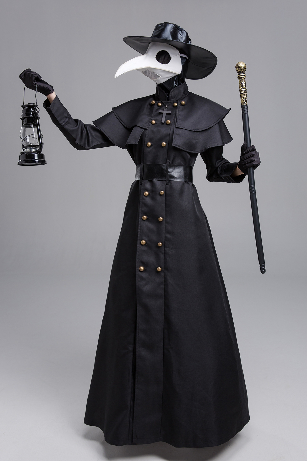 Disfraz de Doctor de la Peste Medieval de Halloween con Cara de Halcón y Boca Larga — imagen 3