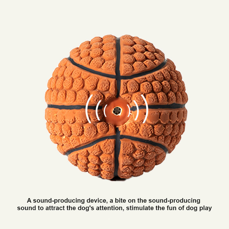 Latex brown blue basketball throw interactive grinding teeth to relieve boredom and retrieve dog toys — image 5