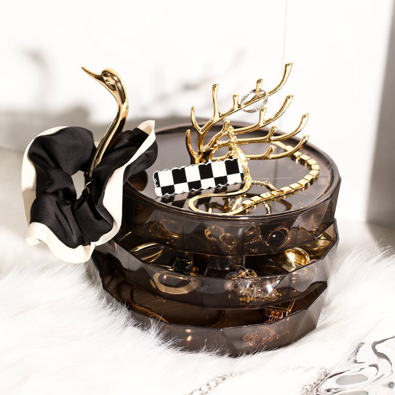 Fashionable and creative household large capacity swan jewelry storage box — image 2