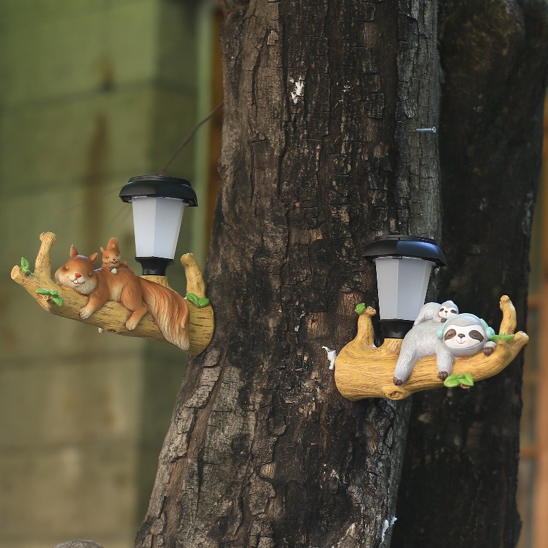 Outdoor solar night light garden squirrel sloth pendant — image 2