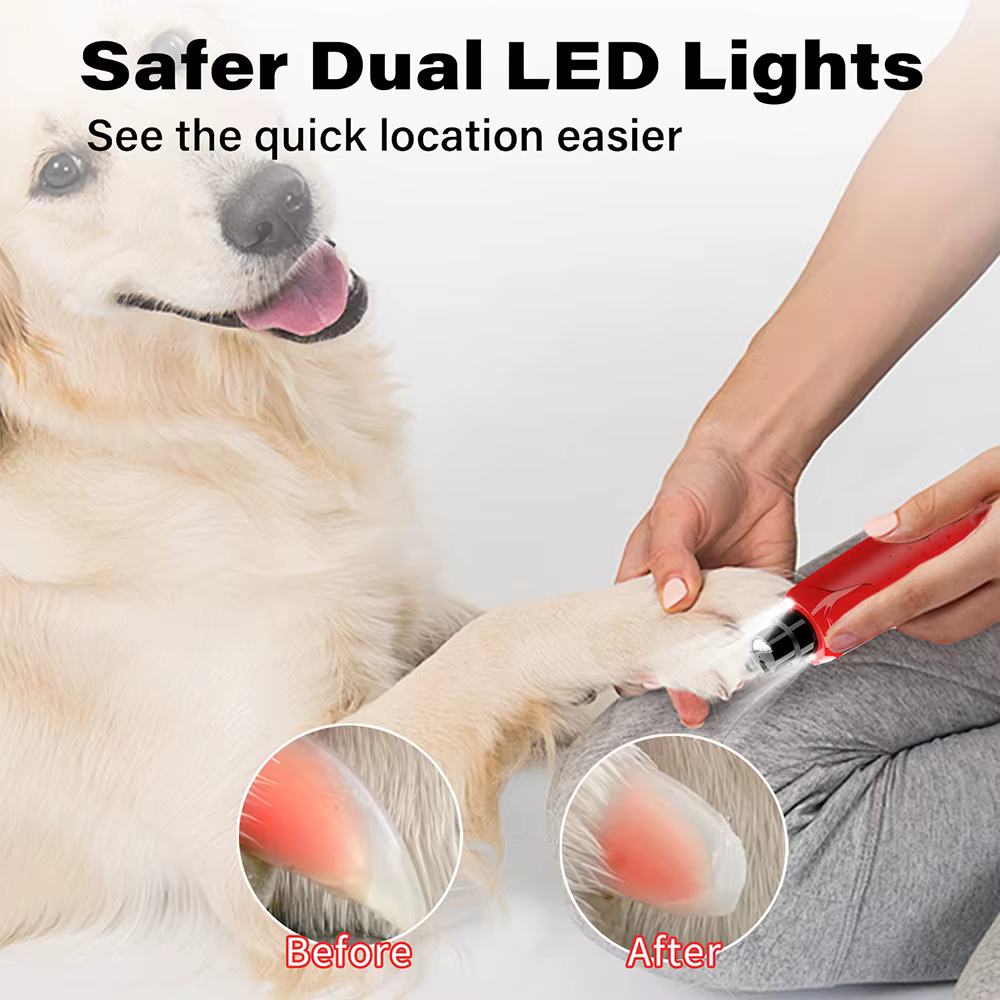 Dog Nail Grinder Dustproof with 2 LED Light - Super Quiet Powerful 6-Speed Nail Trimmer File for Small Medium Large Dogs Dog Acc — image 5