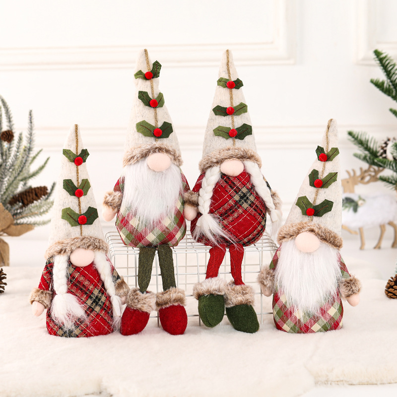 Christmas Reindeer Decorative Plush Doll with Hat, Cute Faceless Santa Claus Toy for Home Decoration — image 3