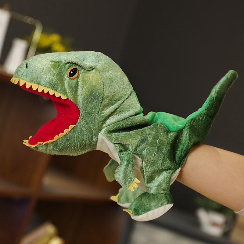 New Plush Simulation Dinosaur Hand Puppet Plush Tyrannosaurus Rex Children's Early Education Toy Ventriloquism Finger Doll — image 5