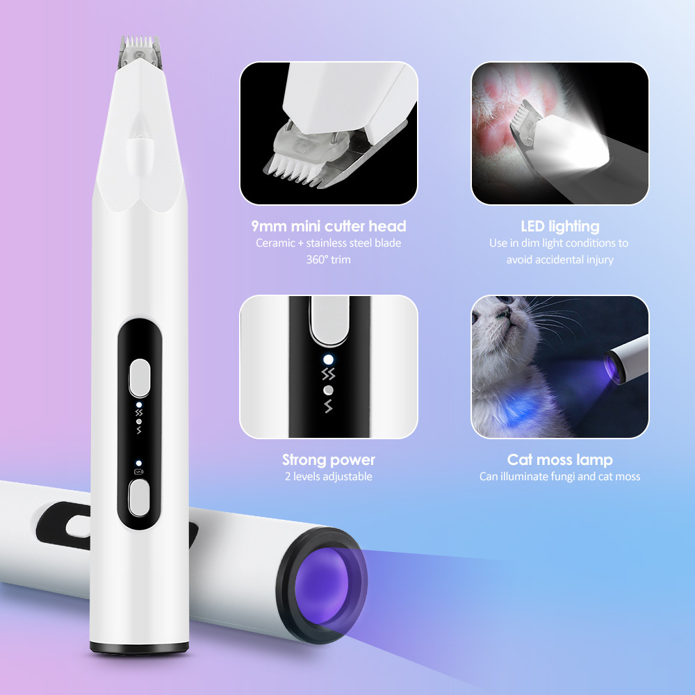 2-Speed Pet Shaver Cat Shaving Foot Hair Cat Moss Detection Foot Hair Trimming Sole Electric Clipper Shaver — image 1