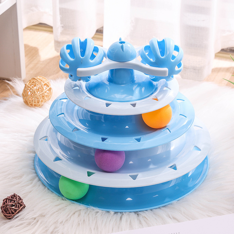 Four-layer track cat turntable cat toy cat turntable ball self-entertainment cat pet toy — image 1