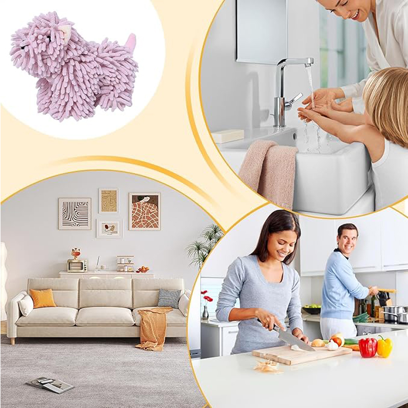 Toalla en forma de cachorro adorable, toalla absorbente para cocina con gancho, toallas para el hogar — imagen 8