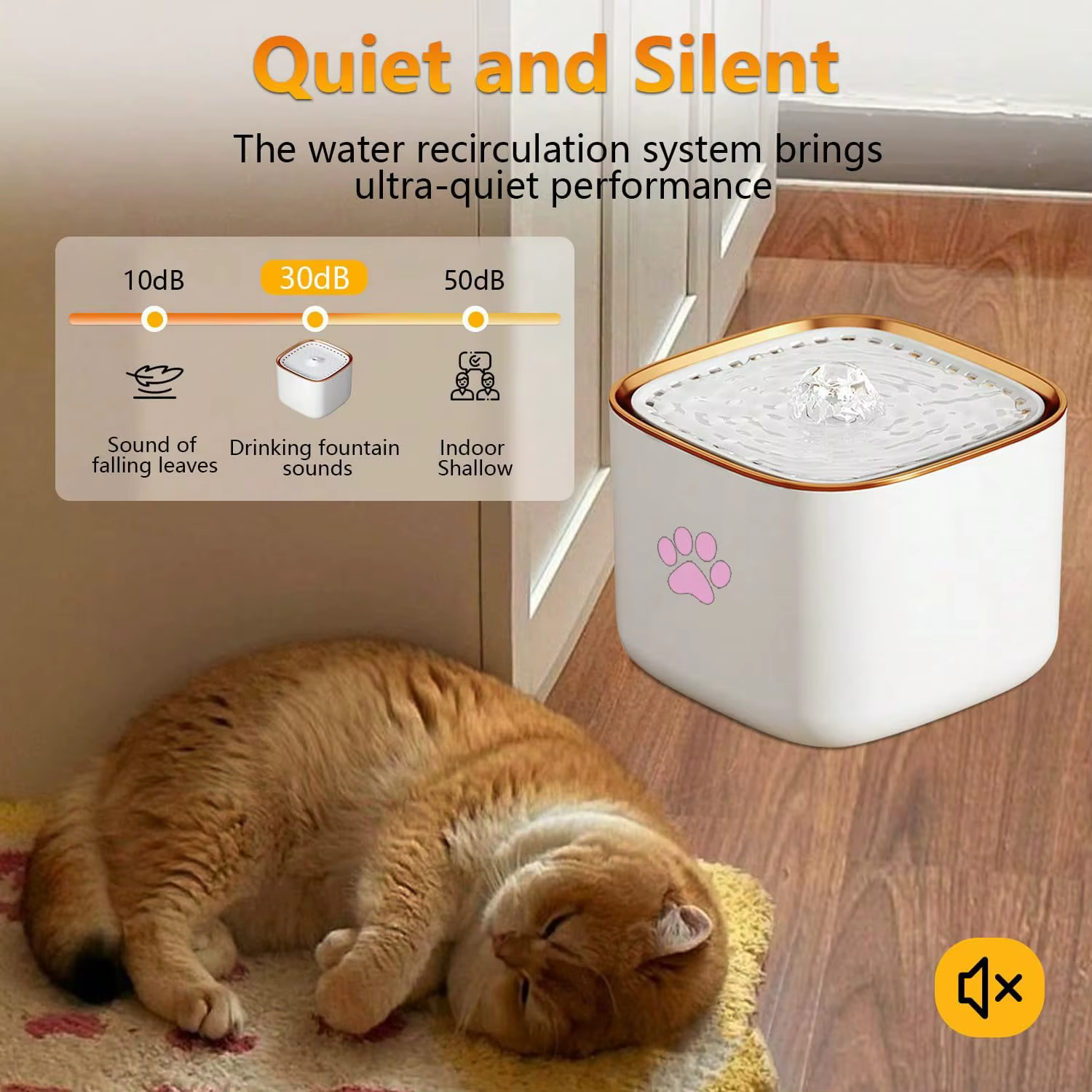 Pet water fountain, suitable for cats and dogs, with automatic fountain and filter, quiet water circulation system — image 3